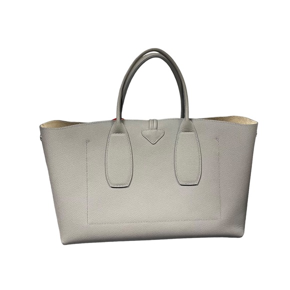 Longchamp - ROSEAU Top handle bag Large Grey/Turtledove Leather - Picture 6 of 11